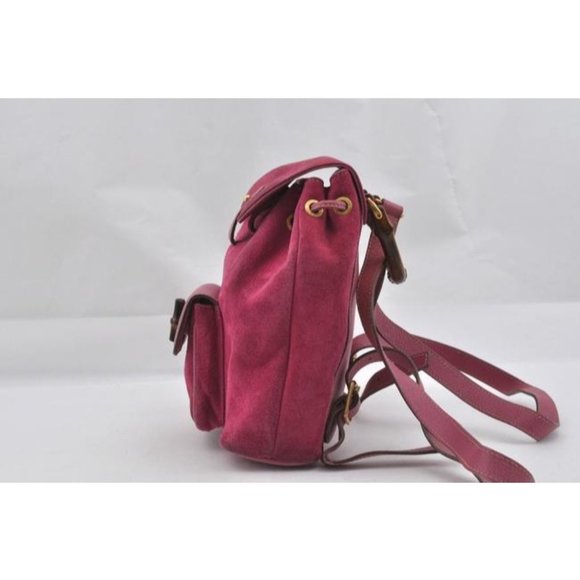 Gucci Suedeleather With Bamboo Top Handle Pink Suede Backpack - Picture 6 of 12
